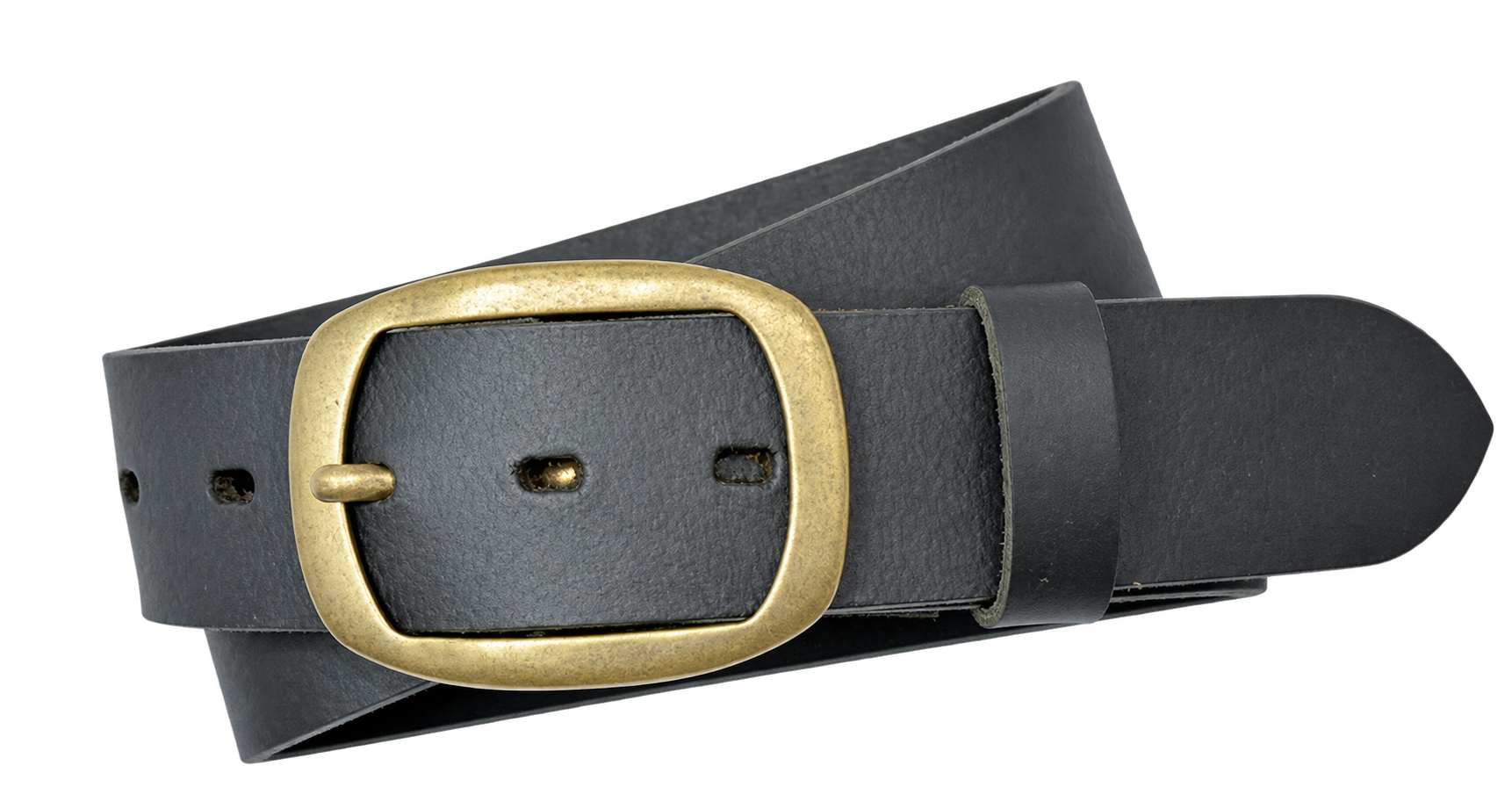 Kožený opasek BRUNO 4 cm – oválná spona staromosaz