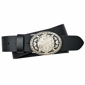 Kožený opasek MYSTIC 4 cm – starostříbrná spona