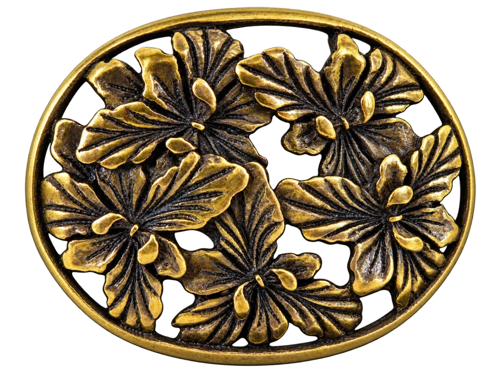 Kožený opasek EVELINA – 4 cm, italská spona staromosaz