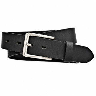 Kožený opasek VALI 3,5 cm – matná niklová spona s linkami