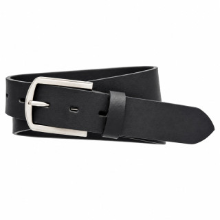 Kožený opasek ELMER 3,5 cm – matná niklová spona