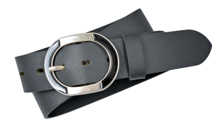 Kožený opasek BLACK 4 cm – spona s černým smaltem