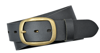 Kožený opasek BRUNO 4 cm – oválná spona staromosaz