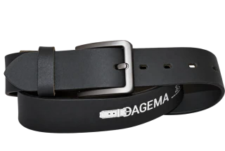 Kožený opasek GUN – 4 cm, černá matná spona