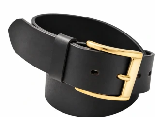 Kožený opasek BARO – 4 cm, zlatá spona