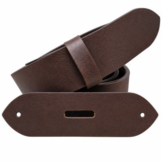 Kožený opasek KORDOBA bez spony 4 cm – tmavě hnědá sada